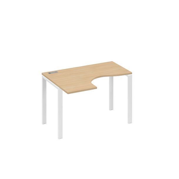 Стол эргономичный левый "Классика" на металлокаркасе UNO A4 А4 Б1 031 БП натуральный дуб / металлокаркас белый - Вид 1