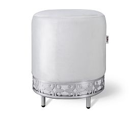 Банкетка Sheffilton SHT-B20-1 серое облако/хром лак - Фото предпросмотра