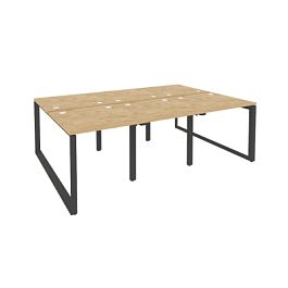 Onix Рабочая станция на О-образном м/к O.MO-D.RS-6.0.8 Тиквуд светлый/Антрацит металл 2340*1635*750 - Фото предпросмотра