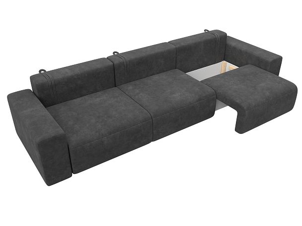 Диван прямой Лига-036 НПБ Классик Лонг Велюр серый - Вид 7