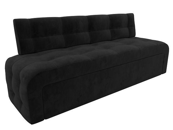Диван кухонный прямой Люксор Велюр черный - Вид 5