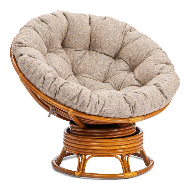 Кресло-качалка Папасан/Papasan (W 23/01 B) /с подушкой/Pecan (орех) - Вид 1