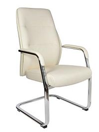 Кресло офисное / Nancy CF ivory / алюминиевая  база /  слоновая кость экокожа - Фото предпросмотра