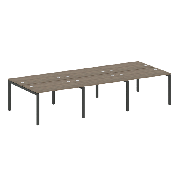 Metal System Quattro Р. ст. на 6 раб. места на П-образном м/к 50БП.СМ-6.2 Вяз/Антрацит металл 3600*1475*750 - Вид 1