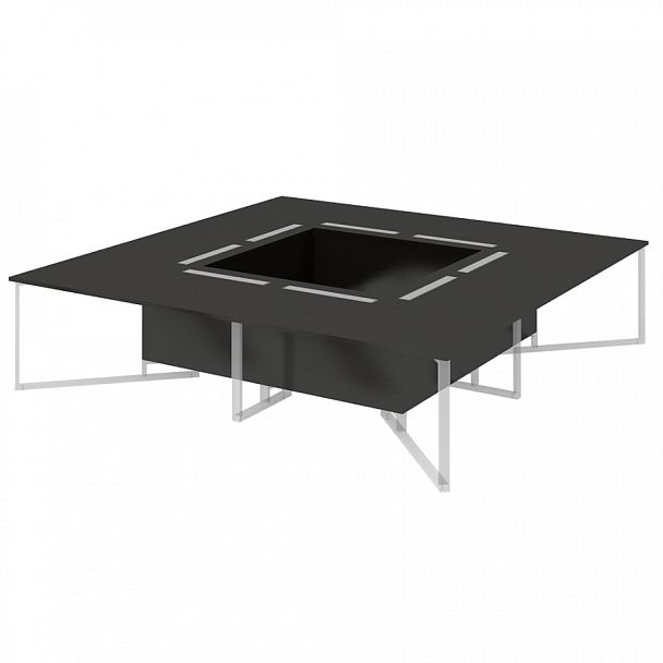 Стол для переговоров на 16 человек квадратный "Компьютерные столы"  ПК-ФРМ-СТГ320Х320-В2-179 дуб ферраре - Вид 1