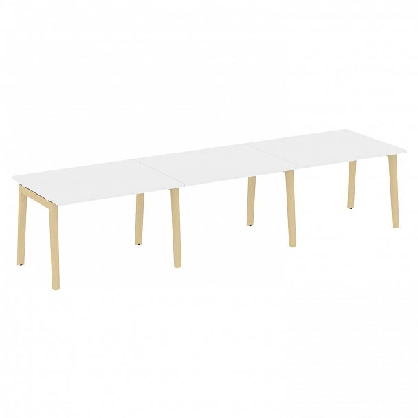 Стол переговорный (3 столешницы) "Onix wood" OW.PRG-3.2 белый/дуб светлый - Вид 1