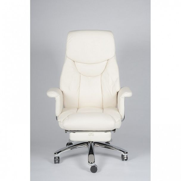 Кресло Парламент / (ivory) сталь + хром /слоновая кость кожа - Вид 4