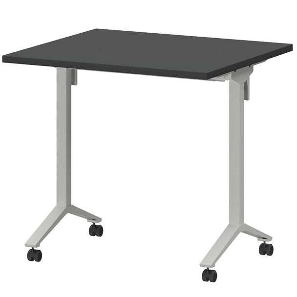 Стол мобильный складной МБ25-80.70 Графит/Белый 800x700x750 Моби - Вид 1