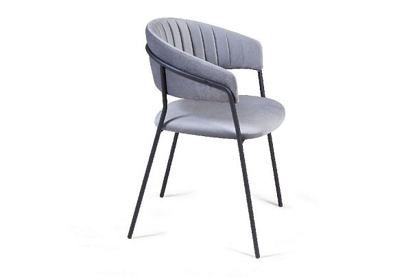 Стул Kelly с подлокотниками, бархат светло-серый 26 - Вид 4