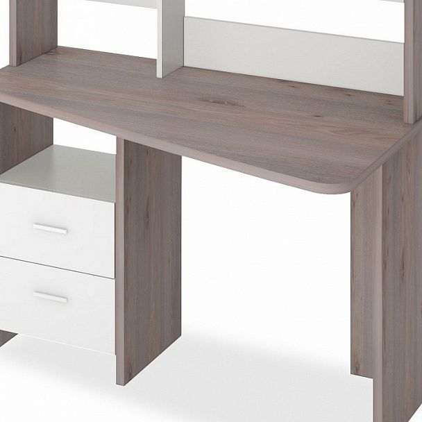 Стол компьютерный Домино Лайт СКЛ-Трап120+НКЛ-120 Белый/Нельсон правый - Вид 2