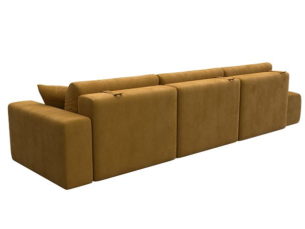 Диван прямой Лига-036 НПБ Модерн Лонг подлокотник справа Велюр желтый - Вид 6