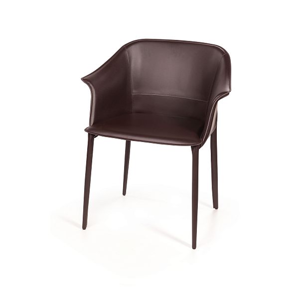 Стул  с подлокотниками GIO, кожа коричневый - Вид 8