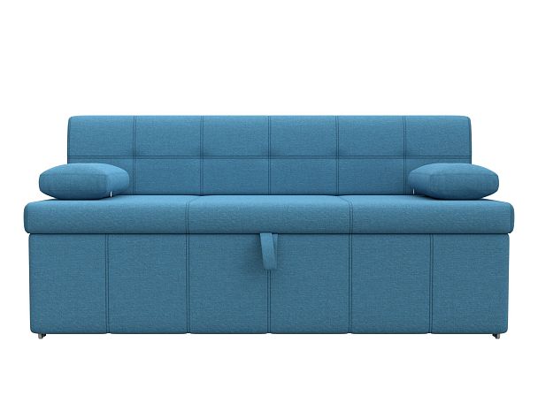 Диван кухонный прямой Лео Рогожка голубой - Вид 2