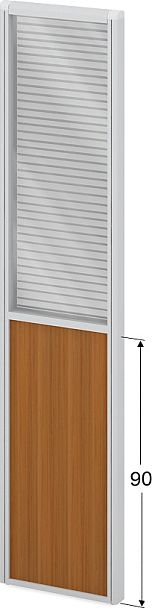 Модуль комбинированный "Мобильные офисные перегородки «Логика»"  ПК-ЛГ-МДК200х44/90Ж/Д-В1-307 серый - Вид 1