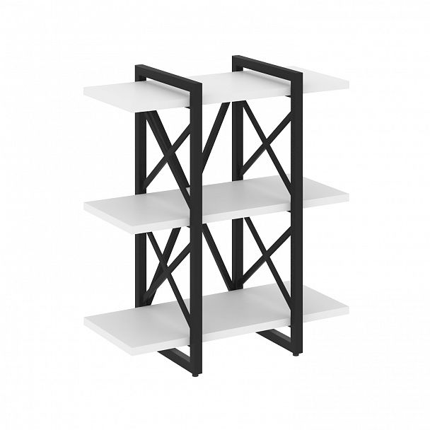 Стеллаж на опорах "Loft" VR.L-MST.O-3.4V белый бриллиант/черный - Вид 1