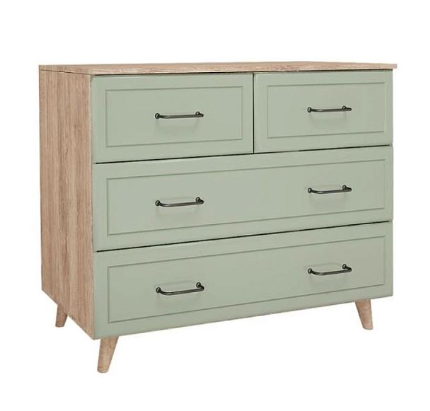 Ханна М3 комод/Дуб баррик/Зеленая Резеда (СНЯТ) Дуб баррик/Зеленая Резеда - Вид 1