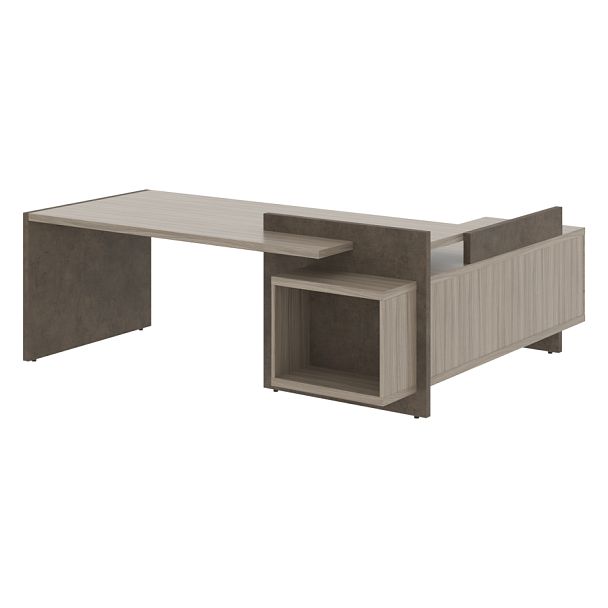 Стол СФ-531201 Дрифтвуд/Бетон чикаго темно-серый 2200х1996х840 WOOD&STONE - Вид 1