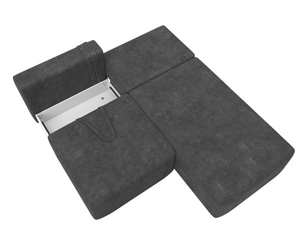 Диван угловой модульный Лига-060 НПБ угол универсальный Велюр серый - Вид 8