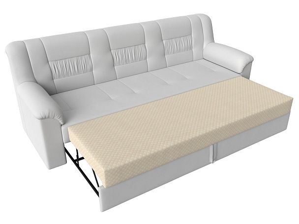 Прямой диван Карелия (полностью экокожа белая) - Вид 7