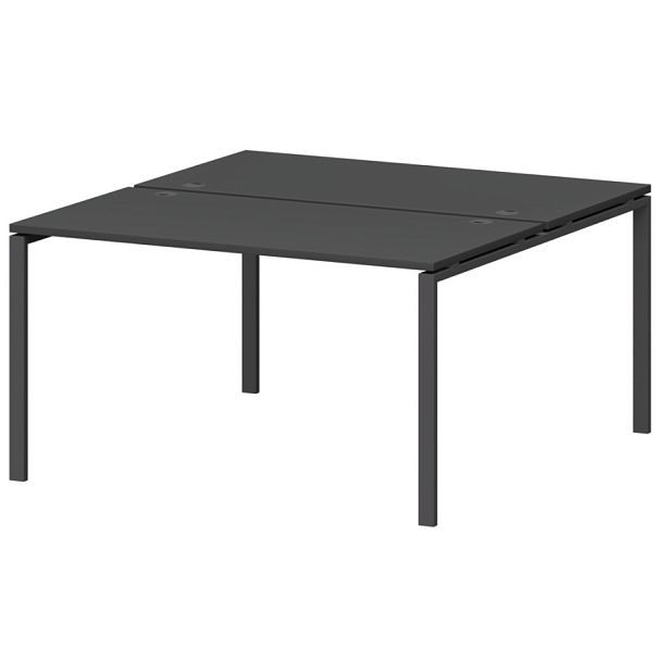 Бенч двойной на металлокаркасе СМС2-П-18К.149.Пр25 Графит/Антрацит 1800x1496x750 Смарт - Вид 1