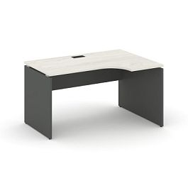 Стайл Проджект Стол рабочий эргоном. SN-D.SPA-011(R) Дуб Наварра/Антрацит NEW/Черная Заглушка 1380*7 - Фото предпросмотра