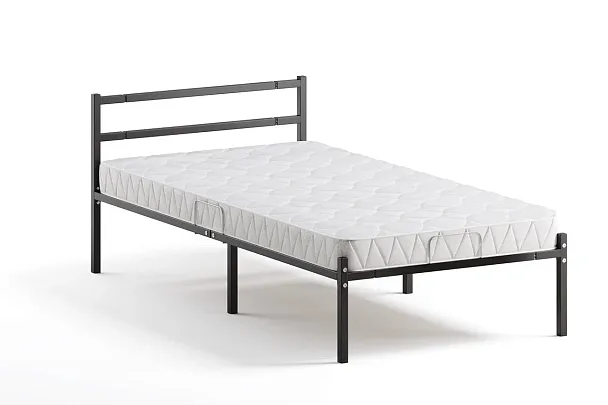 Кровать металлическая Лофт КОМПАКТ 800х1900, цвет черный    - Вид 2