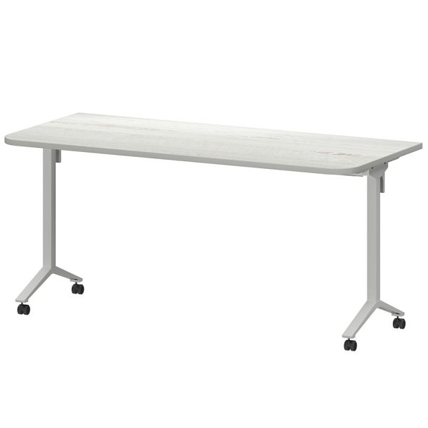 Стол мобильный складной радиусный МБ25-160.70Р Сосна винтер/Белый 1600x700x750 Моби - Вид 1