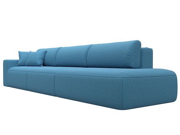 Диван прямой Лига-036 НПБ Модерн Лонг подлокотник слева Рогожка голубой - Вид 3