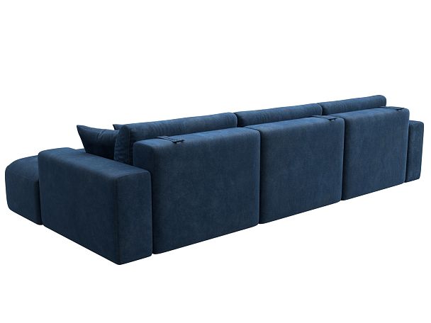 Диван угловой Лига-036 НПБ Классик Лонг правый угол Велюр синий - Вид 6