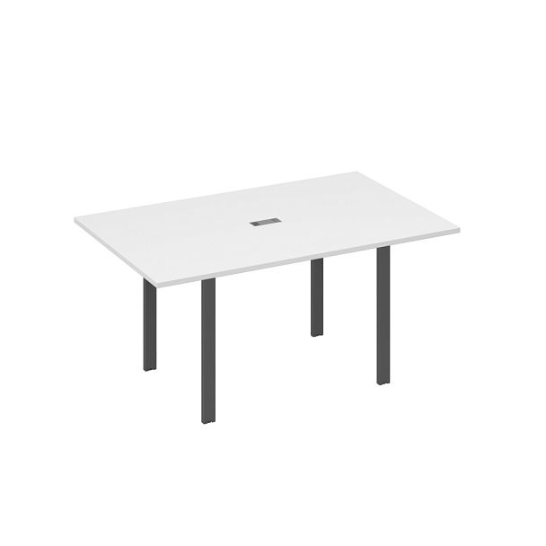 Стол 160 на металлокаркасе UNO переговорный A4 А4 Б1 121 БП белый премиум / металлокаркас антрацит - Вид 1