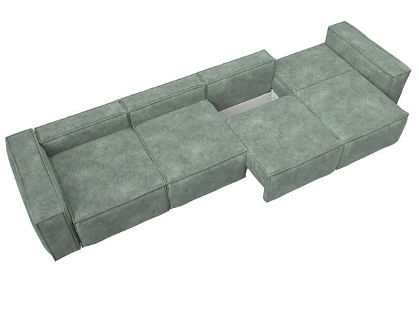 Диван прямой Лига-081 НПБ МегаЛонг Велюр зеленый - Вид 8
