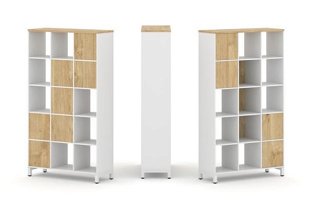 Стайл Проджект Набор стеллажа 1 сторон., 5 яр. SN.NS-531 Белый/Тиквуд Светлый/Металл Белый 1121*400* - Вид 1