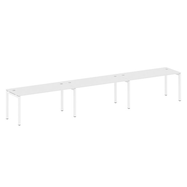 Metal System Quattro Р. ст. на 3 раб. места на П-образном м/к 50БП.СМ-3.4 Белый/Белый металл 4800*720*750 - Вид 1