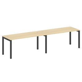 Metal System Quattro Р. ст. на 2 раб. места на П-образном м/к 50БП.СМ-2.4 Акация/Антрацит металл 3200*720*750 - Фото предпросмотра