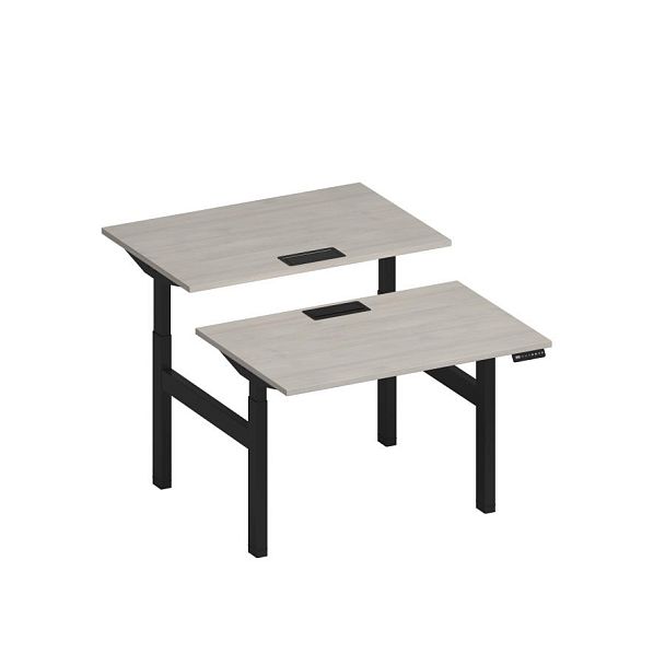 Рабочая станция на электроприводе с заглушками Elevo А2 ЧР 101 ДШ дуб шамони/ черный гладкий - Вид 1