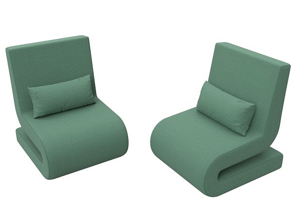 Кресло Волна (2 шт.) Рогожка зеленый - Вид 4