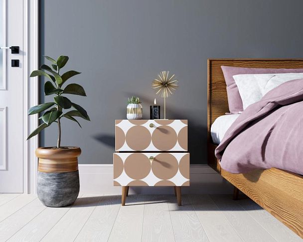 Тумбочка Berber с двумя ящиками 17 принт арт BB03/Print_17, разноцветная - Вид 2