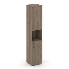 Стайл Проджект Шкаф высокий узкий SN.STU-107(R) Вяз Благородный/Черный Ручки 400*400*1982 - Фото предпросмотра