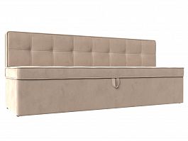 Кухонный диван Техас (полностью велюр бежевый) - Фото предпросмотра