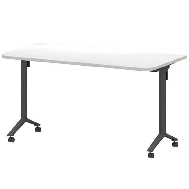 Стол мобильный складной радиусный МБ25-140.70Р Белый/Антрацит 1400x700x750 Моби - Вид 1