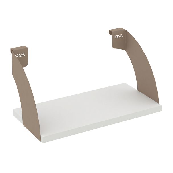 Навесные полки. Кронштейны+ЛДСП полка 400мм MAN-41-4 Белый бриллиант/Мокко металл 400*220*200 - Вид 1