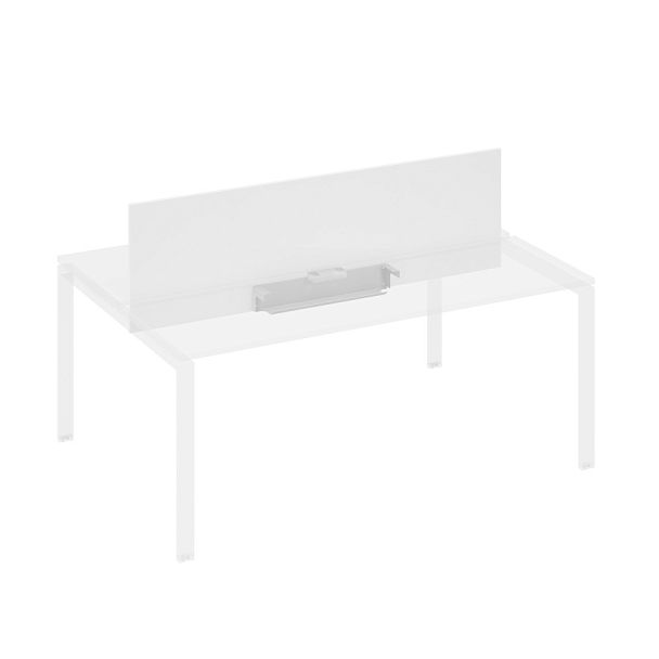 Экран настольный фронтальный для стола 180 с двумя кабель-каналами A4 А4 Б 849 БП белый премиум / металлокаркас серый - Вид 1