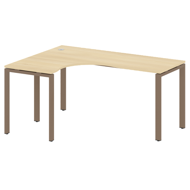 Metal System Стол криволинейный левый на П-образном м/к БП.СА-4 (L) Акация/Мокко металл 1600*1200*750 - Вид 1