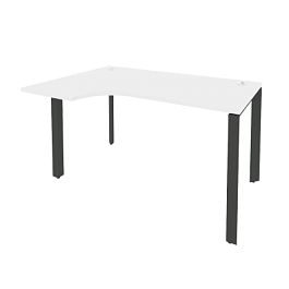 Onix Стол эргономичный левый на П-образном м/к O.MP-SA-2 (L) Белый бриллиант/Антрацит металл 1380*980*750 (720/460) - Фото предпросмотра