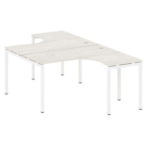 Metal System Quattro Р. ст. криволинейная на П-образном м/к 40БП.РАС-СА-2.3 Дуб наварра/Белый металл 1400*2435*750 - Вид 1