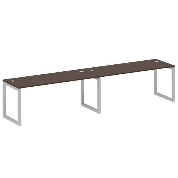 Metal System Quattro Р. ст. на 2 раб. места на О-образном м/к 50БО.СМ-2.5 Венге/Серый металл 3600*720*750 - Вид 1