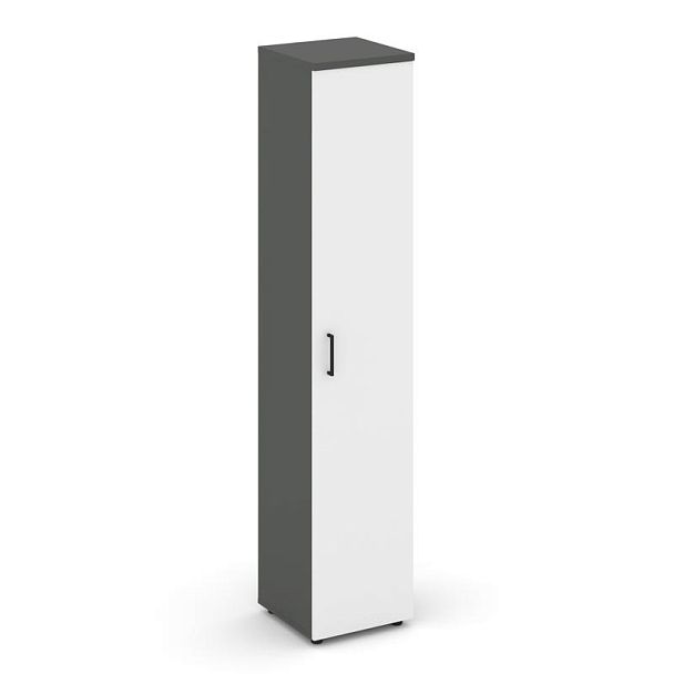 Style Project Шкаф высокий узкий универсальный SN.STU-108 Антрацит/Антрацит/Белый/Черный Ручки 400*4 - Вид 1