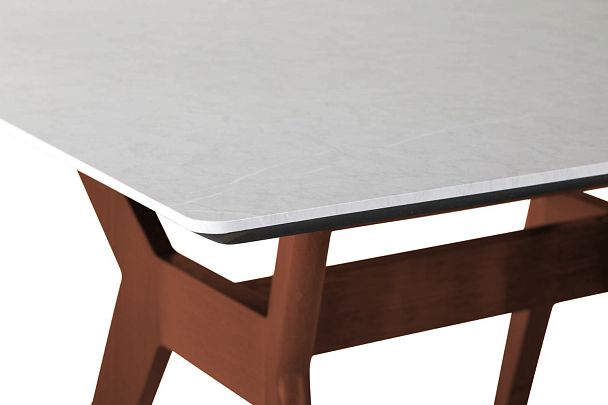 Стол Нарвик 960*960 мрамор Бьянко Темный орех - Вид 4