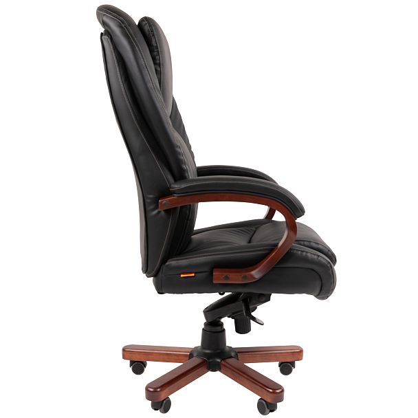 Кресло CHAIRMAN 408, натуральная кожа/экокожа, черный - Вид 3