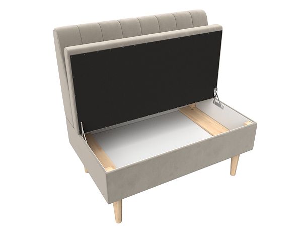 Диван прямой Мини Микровельвет бежевый - Вид 7